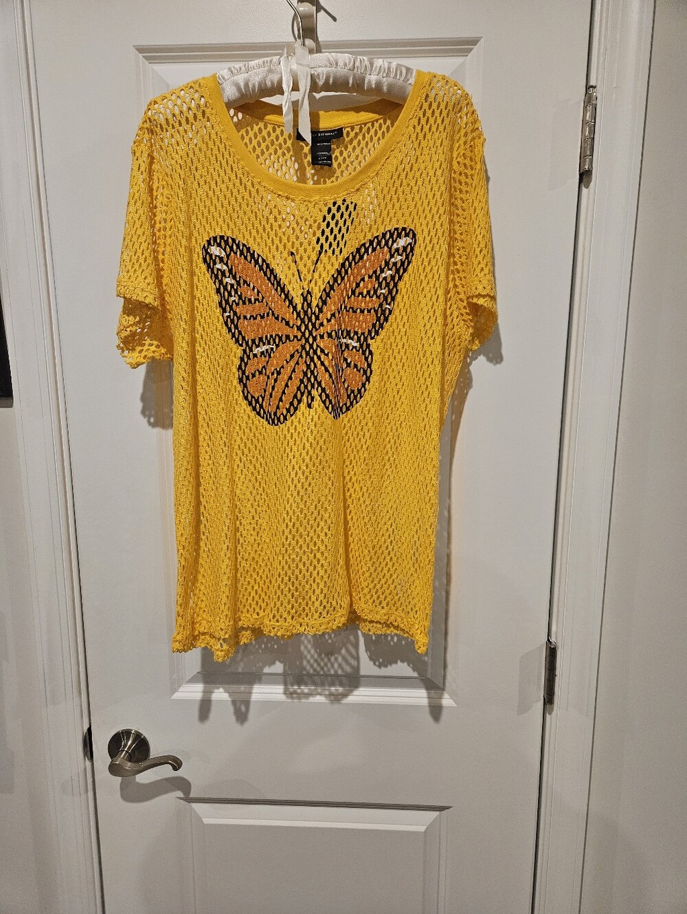 Ashley Stewart Yellow Mesh Top